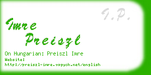 imre preiszl business card